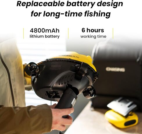 مطاردة كاميرا الصيد تحت الماء F1 PRO| عدسة قابلة للدوران بدقة Full HD|تحكم لاسلكي في رفع الكاميرا| معدات صيد السمك على الجليد | كاميرا تحت الماء | مكتشف السمك | معدات ومعدات الصيد in Kuwait
