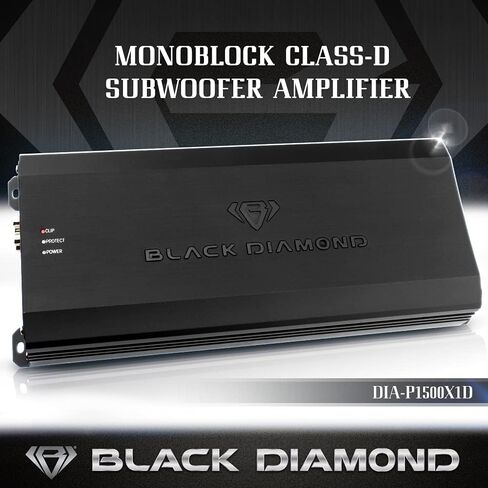 Black Diamond DIA-P1500x1D Car Audio Amplifier Class D 1 Channel Monoblock Amp 1500 Watts RMS, Remote Level Control Included in Kuwait