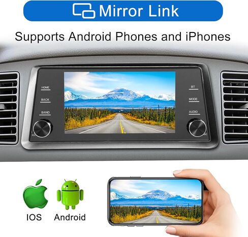 Single Din Car Stereo Wireless Apple Carplay Wireless Android Auto,5 Inch IPS Touch Screen Car Radio Head Unit with Bluetooth Mirror Link EQ Type C USB, FM/SWC/MIC/AUX in Saudi Arabia