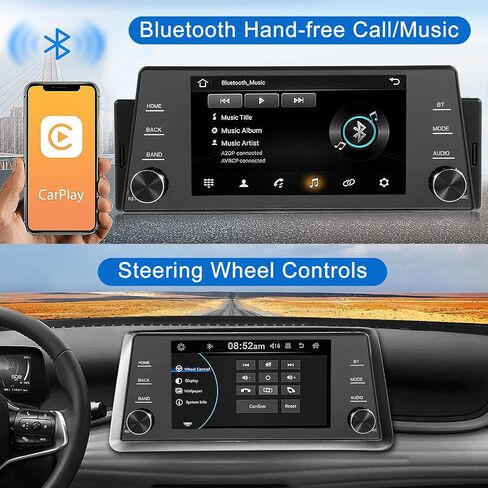 Single Din Car Stereo Wireless Apple Carplay Wireless Android Auto,5 Inch IPS Touch Screen Car Radio Head Unit with Bluetooth Mirror Link EQ Type C USB, FM/SWC/MIC/AUX in Saudi Arabia