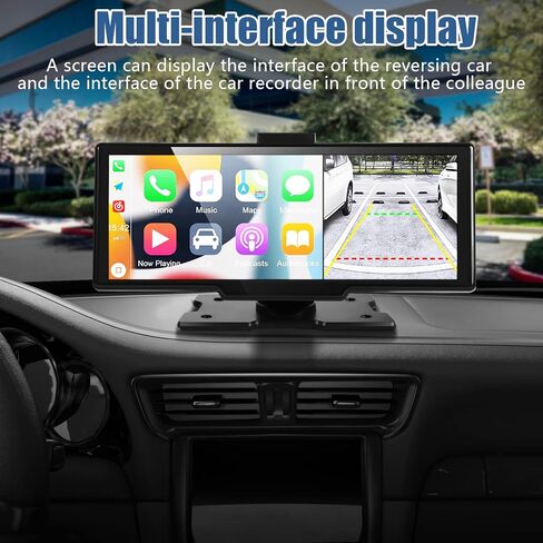 9.6" Portable Apple CarPlay Screen & Android Auto Wireless Display Car Stereo, 2.5K Front Cam and 1600P Dash Cam,Built-in Bluetooth/AUX/FM,Car Audio Receivers in Kuwait