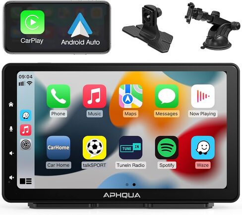 أحدث أجهزة Apple Carplay & Android Auto اللاسلكية لعام 2023، شاشة Carplay محمولة للسيارة، ستيريو سيارة بشاشة لمس IPS مقاس 7 بوصة مع مظلة قابلة للفصل، بلوتوث 5.0، جهاز إرسال AUX/FM يدعم معظم موديلات السيارات in Kuwait