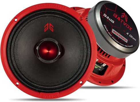 MX40P1 Loudspeaker 4 Inch Midrange 120 Watts 4 Ohms Red Dust Cap, Premium Quality Audio Door Speakers for Car or Truck Stereo Sound System, Black (2 Speakers) in Saudi Arabia