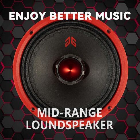 MX40P1 Loudspeaker 4 Inch Midrange 120 Watts 4 Ohms Red Dust Cap, Premium Quality Audio Door Speakers for Car or Truck Stereo Sound System, Black (2 Speakers) in Saudi Arabia