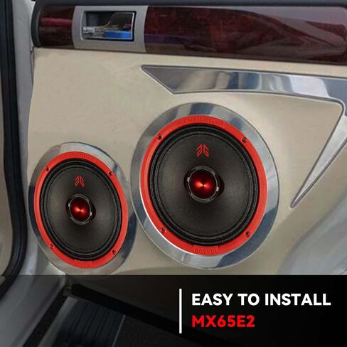MX40P1 Loudspeaker 4 Inch Midrange 120 Watts 4 Ohms Red Dust Cap, Premium Quality Audio Door Speakers for Car or Truck Stereo Sound System, Black (2 Speakers) in Saudi Arabia