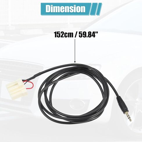 uxcell AUX 3.5mm Cable Connect MP3 Phone Audio to Car Player CD Interface Adapter Cable for Mazda 2 3 5 6 2006-2013 in Saudi Arabia