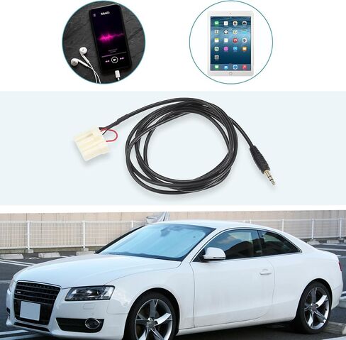 uxcell AUX 3.5mm Cable Connect MP3 Phone Audio to Car Player CD Interface Adapter Cable for Mazda 2 3 5 6 2006-2013 in Saudi Arabia