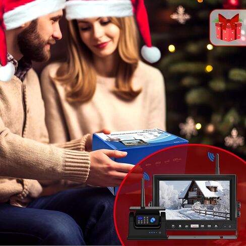 Magnetic Solar RV Trailer Wireless Backup Camera HD 1080P 9'' DVR Monitor, Easy Setup Plug and Play for Furrion Pre-Wired System Recording, Truck Back Up Camera for Hitch Towing Travel Camper in Kuwait