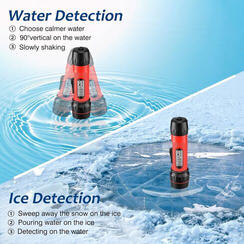 Handheld Sonar Depth Finder, AdaLov Portable Ice Fish Finder with Temperature, Depth Sonar Transducer Fishing Finder LCD Display Handheld Waterproof Fish Detecto, 300 Feet in Kuwait