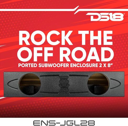 DS18 ENS-JGL28 Subwoofer Enclosure Compatible with Jeep Gladiator 2X 8 Double Ported Vented Box - Underseat Premium Subwoofer Box MDF (Medium Density Fiberboard) Material - Subwoofers not Included in Saudi Arabia