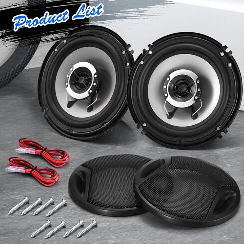 6in 2-Way Coaxial Car Speakers, 400W (100W RMS), w/Wire & Cover (Pair) in Kuwait