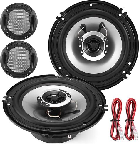 6in 2-Way Coaxial Car Speakers, 400W (100W RMS), w/Wire & Cover (Pair) in Kuwait