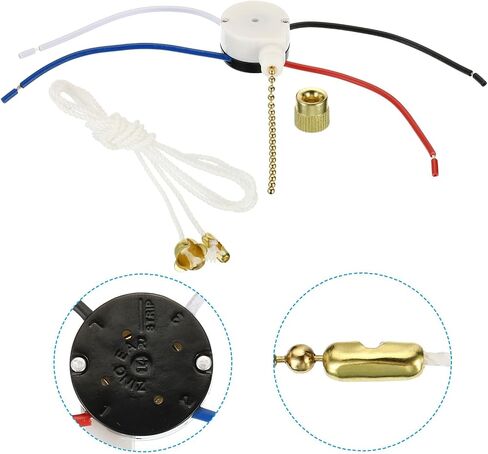 PATIKIL CBB61 Ceiling Fan Capacitor, 1Set 12uF 250V AC 50/60HZ 2 Wires with 3 Speed Fan Switch for Air Conditioner Fan Motor Star Run Capacitors in Kuwait
