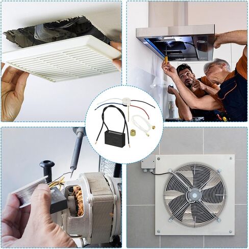 PATIKIL CBB61 Ceiling Fan Capacitor, 1Set 12uF 250V AC 50/60HZ 2 Wires with 3 Speed Fan Switch for Air Conditioner Fan Motor Star Run Capacitors in Kuwait
