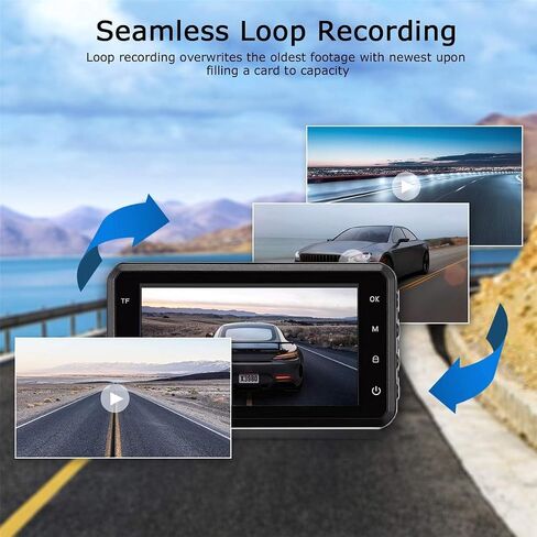 Car on-Dash Mounted Cameras 1440P Full HD Car DVR Dashboard Camera Video Recorder in Car Camera Dashcam for Cars 170 Wide Angle WDR with 3.0" LCD Display Night Vision and G-Sensor H19-black in Saudi Arabia