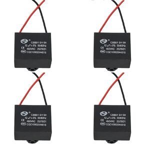 مكثف مولد CBB61 450 فولت تيار متردد 50/60 هرتز 12uF 2 سلك معدني من البولي بروبلين لمعدات المحركات الصغيرة ومحرك مروحة السقف (4 قطع) من ستارك كيه in Kuwait