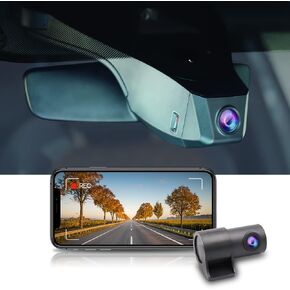 Fitcamx 2K Dual Dash Cam Suitable for VW ID.4 2021 2022 2023 2024 & Audi Q4 e-tron 2022-2024, OEM Style, Front 1440P+Rear 1080P HD Video, WiFi & APP, Loop Recording, G-Sensor, Easy to Use, 64GB Card
