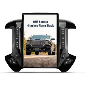 AuCar لـ GMC Sierra شيفروليه سيلفرادو 2015-2019 وحدة رأس راديو السيارة، 14.4 بوصة طراز Tesla Android 11 8+128 جيجابايت مشغل فيديو ستيريو متعدد الوسائط للسيارة متوافق مع شاشة OEM مقاس 8 بوصات - رمادي فضي in Kuwait