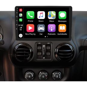 هيزبو ستيريو سيارة جيب رانجلر جيه كيه 2007-2018، شاشة لمس QLED مقاس 10.1 انش في لوحة العدادات ونظام تحديد المواقع متوافق مع كاربلاي اندرويد وراديو تلقائي وبلوتوث وواجهة الطقس وUSB 8 كور 4+32G in Kuwait