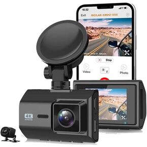 كاميرا داش كام أمامية وخلفية، كاميرات داش كام 4K + 1080P للسيارات مع واي فاي GPS مدمج، كاميرا شاشة IPS 2 بوصة مستشعر سوني، تأتي مع بطاقة 128G U3، رؤية ليلية، زاوية واسعة 170 درجة، WDR، وضع انتظار 24 ساعة in Kuwait