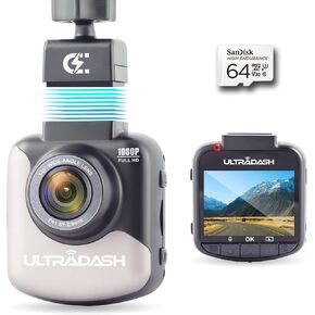 UltraDash Dash Cam, Magnetic Charging Mount, HDR High-end Night Image Sensor, 6 Layers Glass F1.8 140 Degree Wide Angle Lens, G-Sensor, 2 Inch LCD, Super Capacitor, Loop Recording in Kuwait