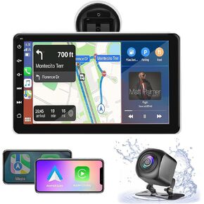 Upgarded 2023 Wireless Carplay&Android Auto,7" HD IPS Touchscreen,Portable Car Stereo with Mirror Link,Bluetooth,Backup Camera,AUX/USB/TF,Automatic Multimedia Player,Trucks SUVs Pickups RVs Vans in Saudi Arabia