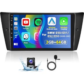 Roinvou for BMW 3 Series 328i 335i 325i 2005-2011 Android Car Radio Stereo 9 Inch Capacitive HD Touch Screen Mirror Link GPS Navigation Head Unit with WiFi Bluetooth USB FM RDS Steering Wheel Controls