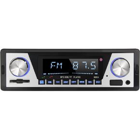 Single Din Car Stereo - Radio Coche with Bluetooth | USB Playback & Charging - Dual Knob Car Audio: Support SD | AUX | APP Control | MP3 Player | FM Radio Receiver in Saudi Arabia