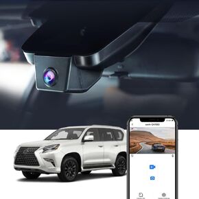Fitcamx Front 2K+Rear 1080P Dash Cam Adapts for Lexus GX460 2020 2021 2022 2023 Luxury Premium (2nd Gen/J150), OEM Look, Dual HD Video, WiFi & APP, Loop Recording, G-Sensor, Easy to Set, 64GB Card