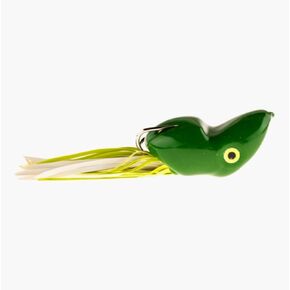 Scum Frog Popper Topwater Bass Fishing Hollow Body Frog Lure with Weedless Hooks, Green
