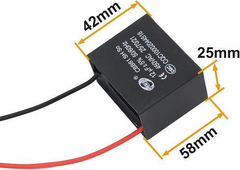 مكثف مولد CBB61 450 فولت تيار متردد 50/60 هرتز 12uF 2 سلك معدني من البولي بروبلين لمعدات المحركات الصغيرة ومحرك مروحة السقف (4 قطع) من ستارك كيه in Kuwait