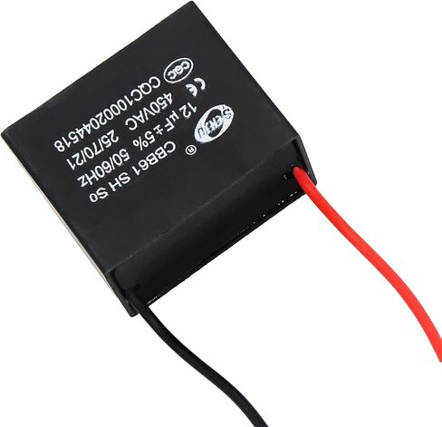 مكثف مولد CBB61 450 فولت تيار متردد 50/60 هرتز 12uF 2 سلك معدني من البولي بروبلين لمعدات المحركات الصغيرة ومحرك مروحة السقف (4 قطع) من ستارك كيه in Kuwait