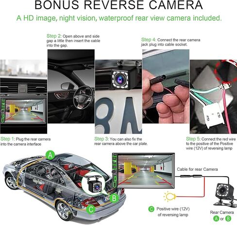[ترقية] CarPlay/Android Auto، ستيريو سيارة مزدوج الدين متوافق مع التحكم الصوتي، شاشة لمس LCD عالية الدقة 7 بوصة، بلوتوث، مضخم صوت، منفذ USB/Type-C/SD، مستقبل راديو السيارة A/FM، كاميرا احتياطية in Kuwait