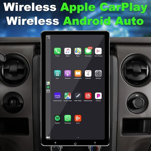 13.3 Inch Double Din Car Stereo for Ford F150 Focus Wireless CarPlay Wireless Android Auto Rotatable Touchscreen 8-Core 4G+64G Android Car Radio Tesla Style AM/FM GPS Navigation Bluetooth WiFi 2 Din in Kuwait