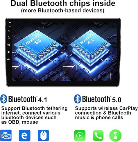 13.3 Inch Double Din Car Stereo for Ford F150 Focus Wireless CarPlay Wireless Android Auto Rotatable Touchscreen 8-Core 4G+64G Android Car Radio Tesla Style AM/FM GPS Navigation Bluetooth WiFi 2 Din in Kuwait