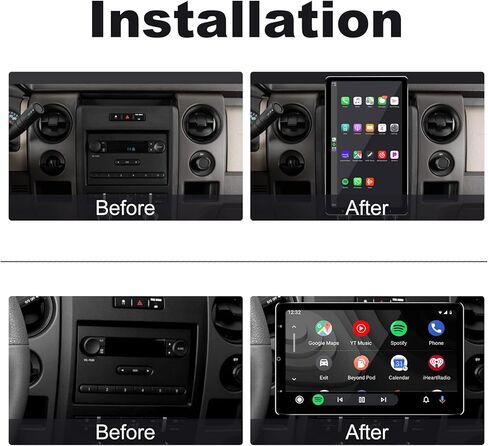 13.3 Inch Double Din Car Stereo for Ford F150 Focus Wireless CarPlay Wireless Android Auto Rotatable Touchscreen 8-Core 4G+64G Android Car Radio Tesla Style AM/FM GPS Navigation Bluetooth WiFi 2 Din in Kuwait