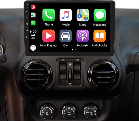 هيزبو ستيريو سيارة جيب رانجلر جيه كيه 2007-2018، شاشة لمس QLED مقاس 10.1 انش في لوحة العدادات ونظام تحديد المواقع متوافق مع كاربلاي اندرويد وراديو تلقائي وبلوتوث وواجهة الطقس وUSB 8 كور 4+32G in Kuwait