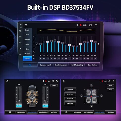 هيزبو ستيريو سيارة جيب رانجلر جيه كيه 2007-2018، شاشة لمس QLED مقاس 10.1 انش في لوحة العدادات ونظام تحديد المواقع متوافق مع كاربلاي اندرويد وراديو تلقائي وبلوتوث وواجهة الطقس وUSB 8 كور 4+32G in Kuwait