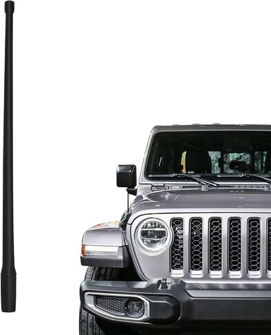 RED WOLF for 2007-2022 Jeep Wrangler JK JL JLU Rubicon Sahara Off-Road Short Antenna Mast 13 inch Flexible Rubber Replacement AM/FM Reception Radio Antenna in Saudi Arabia