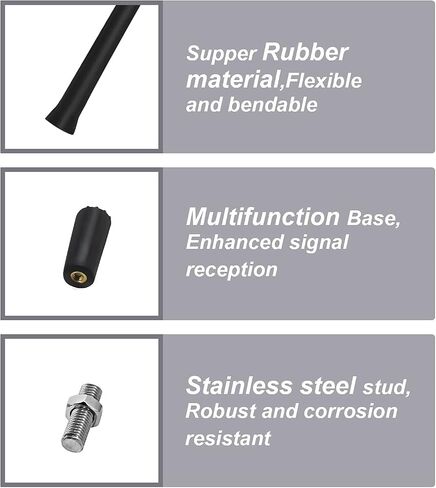RED WOLF for 2007-2022 Jeep Wrangler JK JL JLU Rubicon Sahara Off-Road Short Antenna Mast 13 inch Flexible Rubber Replacement AM/FM Reception Radio Antenna in Saudi Arabia