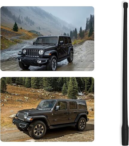 RED WOLF for 2007-2022 Jeep Wrangler JK JL JLU Rubicon Sahara Off-Road Short Antenna Mast 13 inch Flexible Rubber Replacement AM/FM Reception Radio Antenna in Saudi Arabia