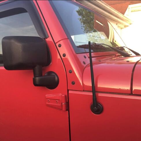 RED WOLF for 2007-2022 Jeep Wrangler JK JL JLU Rubicon Sahara Off-Road Short Antenna Mast 13 inch Flexible Rubber Replacement AM/FM Reception Radio Antenna in Saudi Arabia