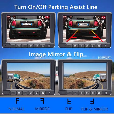 نظام كاميرا احتياطية مغناطيسية لاسلكية تعمل بالطاقة الشمسية للسيارة RV Truck Trailer 5th Wheel Pickup Camper Bus، شاشة 1080P HD 7 بوصة + كاميرا IP69 مقاومة للماء للرؤية الخلفية قابلة لإعادة الشحن مع مغناطيس البطارية in Kuwait