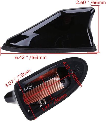 Possbay Shark Fin Antenna Universal Car Antenna with Waterproof Rubber Ring AM FM Radio Signal with Adhesive (Bead Light Black) in Saudi Arabia