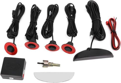 KIMISS Car Radar Buzzer Alert System, Parking Assistanc with 4pcs Adjustable Flat Sensors Automobile Reverse Backup Monitor Radar Detectors in Saudi Arabia