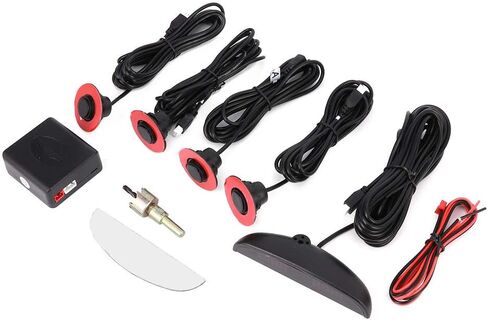 KIMISS Car Radar Buzzer Alert System, Parking Assistanc with 4pcs Adjustable Flat Sensors Automobile Reverse Backup Monitor Radar Detectors in Saudi Arabia
