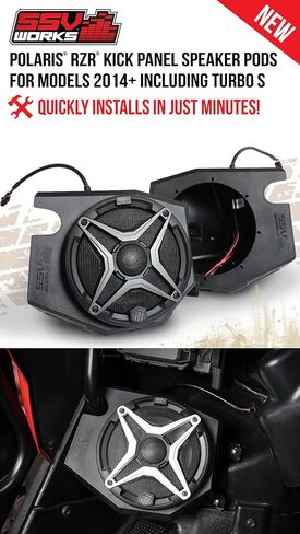 SSV Works RZ4-F65A Front Speaker Pods 2014-2023 Polaris RZR XP1000, XP Turbo, Turbo S Velocity w/SSV Works 6.5" Powersports Speakers in Saudi Arabia