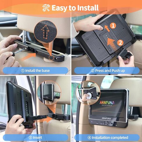 مشغل دي في دي مزدوج محمول 10.5 انش مع مدخل HDMI، مشغل دي في دي ارافونا للسيارة بشاشة مزدوجة لتشغيل نفس او فيلمين مختلفين، مشغل دي في دي لمسند الراس يدعم فيديو HD 1080P ومنفذ USB/SD، ذاكرة اخر in Kuwait