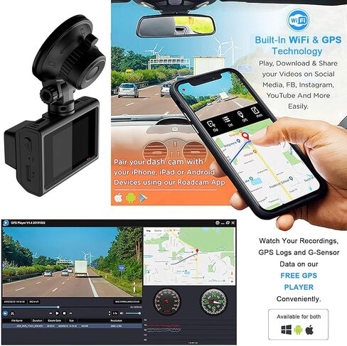 كاميرا داش كام أمامية وخلفية، كاميرات داش كام 4K + 1080P للسيارات مع واي فاي GPS مدمج، كاميرا شاشة IPS 2 بوصة مستشعر سوني، تأتي مع بطاقة 128G U3، رؤية ليلية، زاوية واسعة 170 درجة، WDR، وضع انتظار 24 ساعة in Kuwait