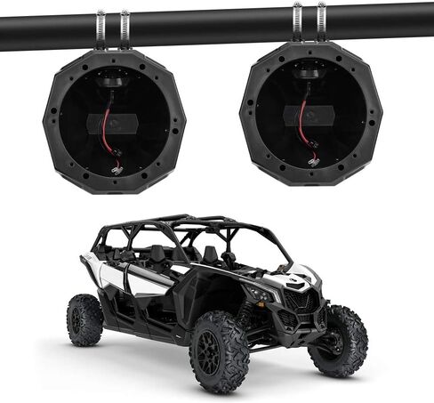 KEMIMOTO 6.5" Speaker Cage Pods, UTV ATV Speaker Enclosure with 1.75 to 2" Mounting Clamps Compatible with Polaris RZR 900 1000 xp Can Am Maverick X3 Sport Turbo Commander in Saudi Arabia
